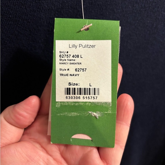 Lilly Pulitzer Navy Top with Pink Trim - Picture 4 of 4